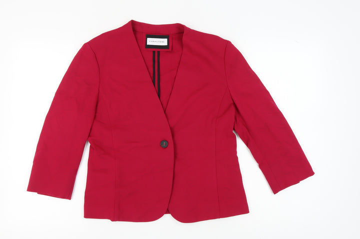 Caractère Red Women's Blazer, Size 16, One-Button, Formal
