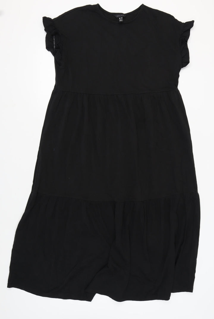New Look Women's Black Short Sleeve Shift Dress