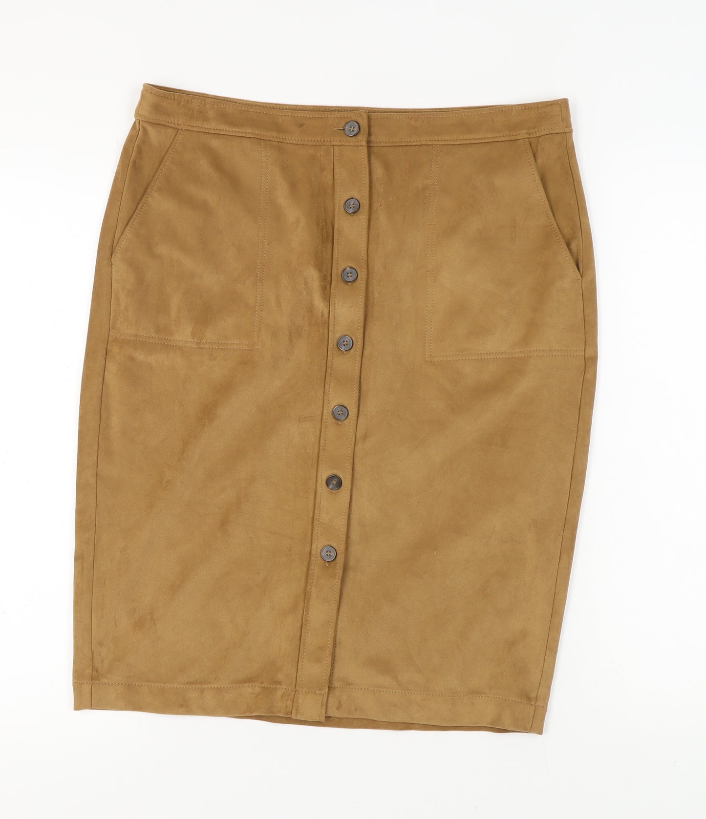 Marks and Spencer Women's Beige Knee Length Pencil Skirt