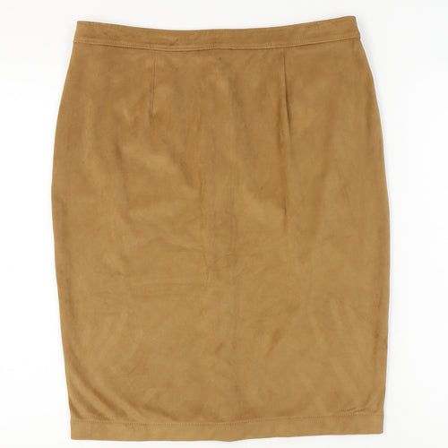 Marks and Spencer Women's Beige Knee Length Pencil Skirt