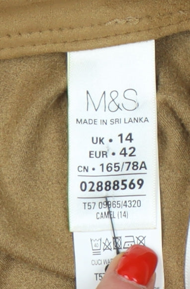 Marks and Spencer Women's Beige Knee Length Pencil Skirt