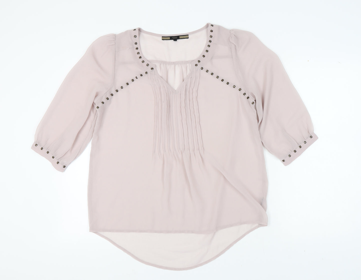 Next Women's Beige Studded Blouse Size 14
