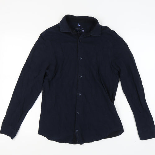 Tailorbyrd Men's Black Long Sleeve Button-Up Shirt M