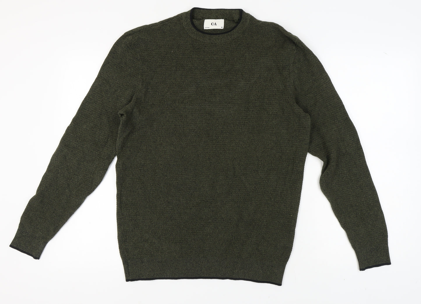 C&A Men's Green Pullover Jumper Medium