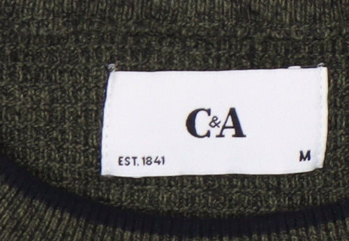 C&A Men's Green Pullover Jumper Medium