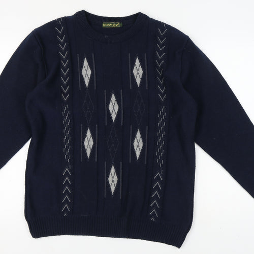 Christopher Knight Men's XL Blue Argyle Pullover Jumper