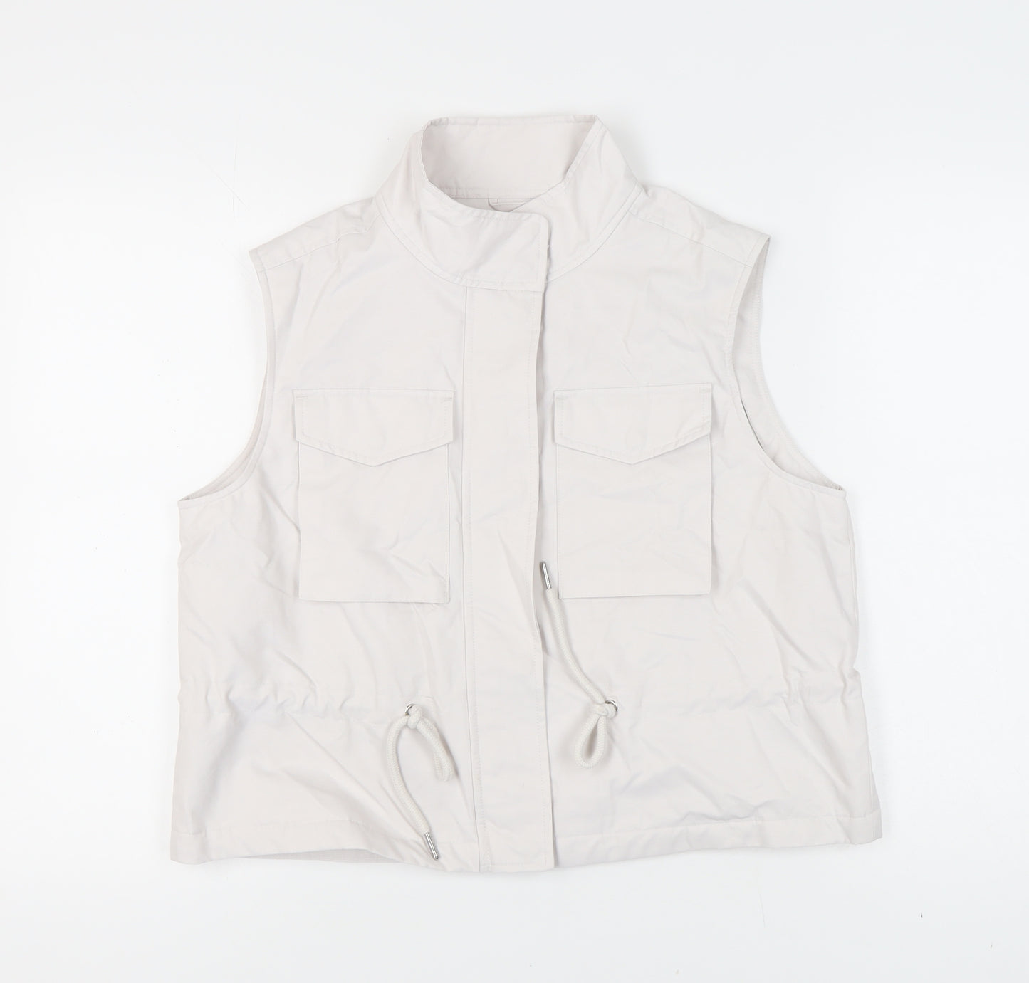 Marks and Spencer Women Beige Size 12 Sleeveless Waistcoat
