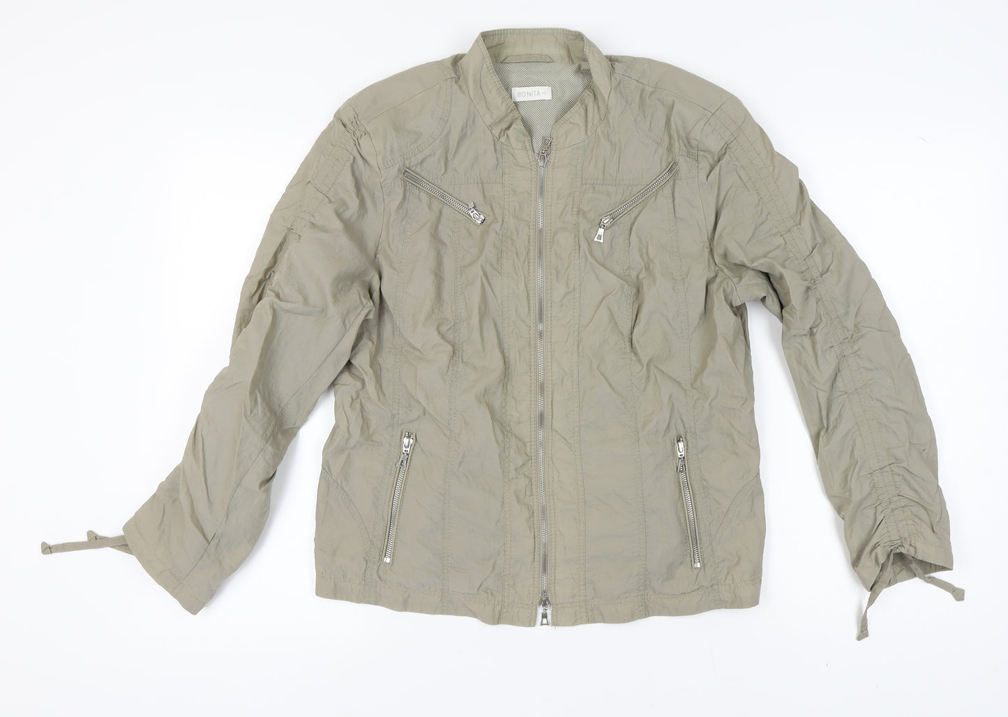 Bonita Women's Beige Jacket, Size 16, Casual Zip Style