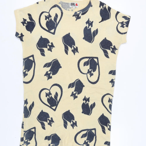 River Island Beige Animal Print T-Shirt Dress Teens Size 14