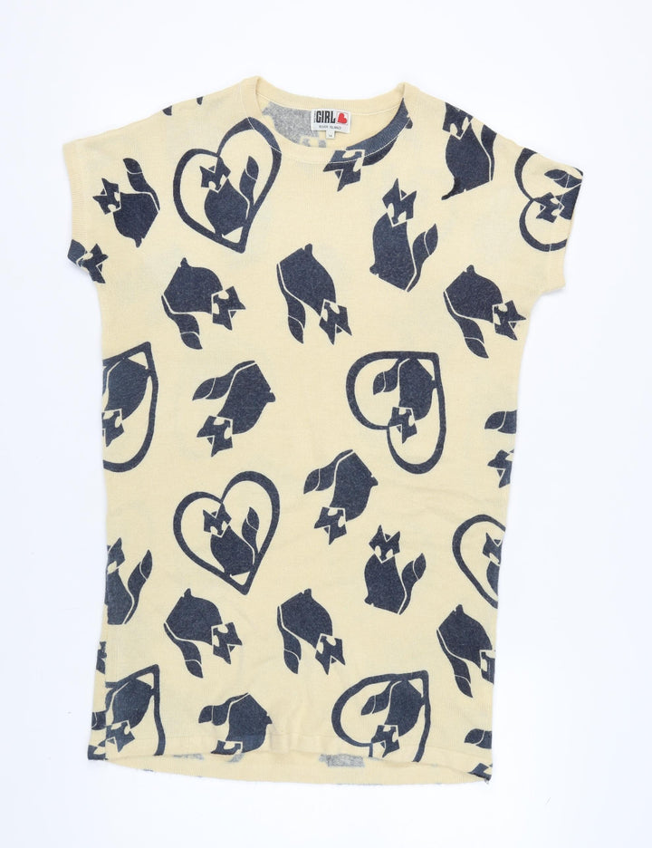 River Island Beige Animal Print T-Shirt Dress Teens Size 14