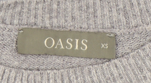 Oasis Women's Grey Pullover Jumper XS Relaxed Fit