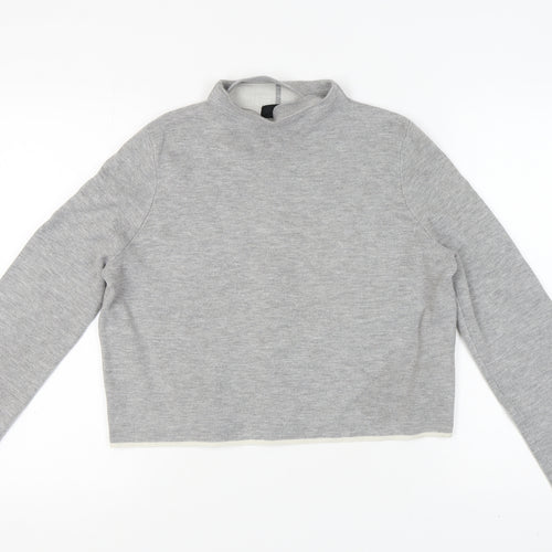 Topshop Women's Grey Mock Neck Pullover Jumper Size 12