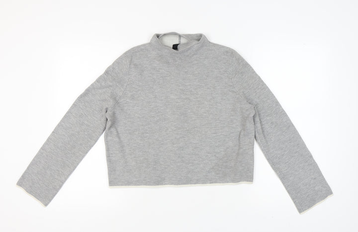 Topshop Women's Grey Mock Neck Pullover Jumper Size 12