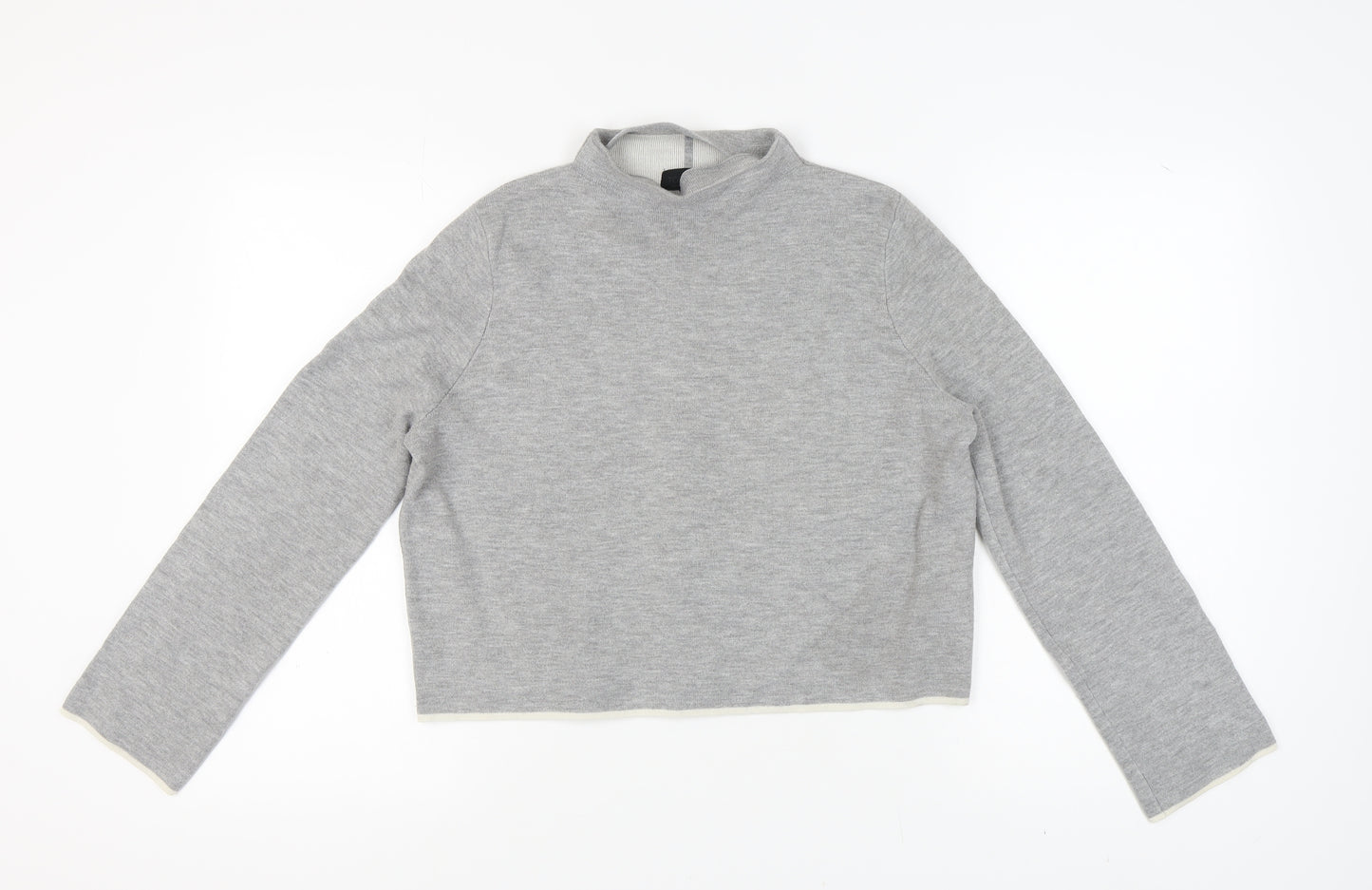Topshop Women's Grey Mock Neck Pullover Jumper Size 12
