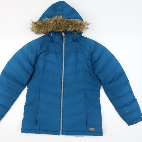 Trespass Women's Blue Puffer Jacket, Size 12, Winter Outdoor