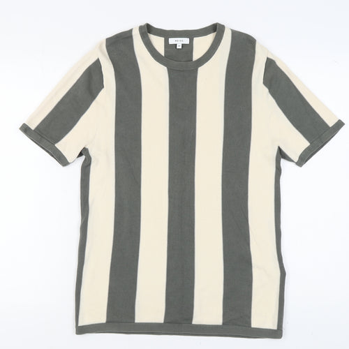Reiss Men's Beige Striped Jumper, Size M