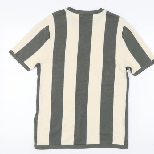 Reiss Men's Beige Striped Jumper, Size M