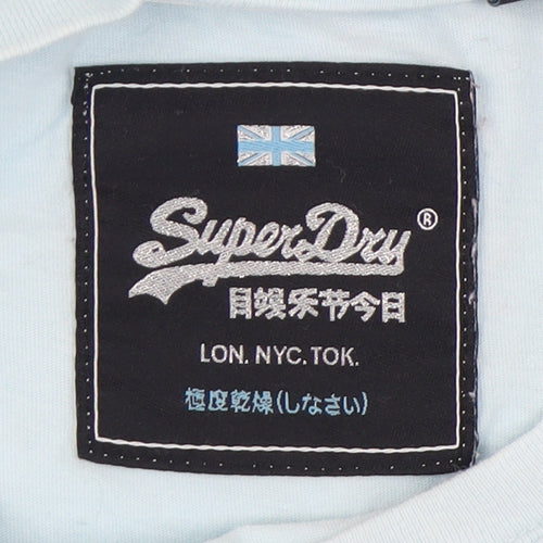 Superdry Women's Blue T-Shirt, Size 6, Casual Summer Wear