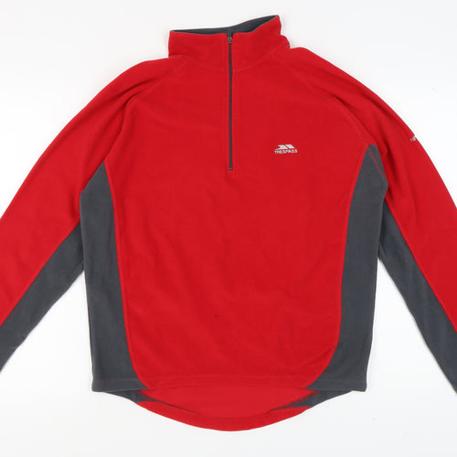 Trespass Men's Red Fleece Pullover Sweatshirt M