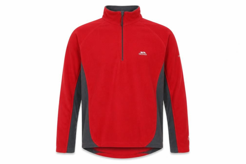 Front view of Trespass Men's Red Fleece Pullover Sweatshirt M
