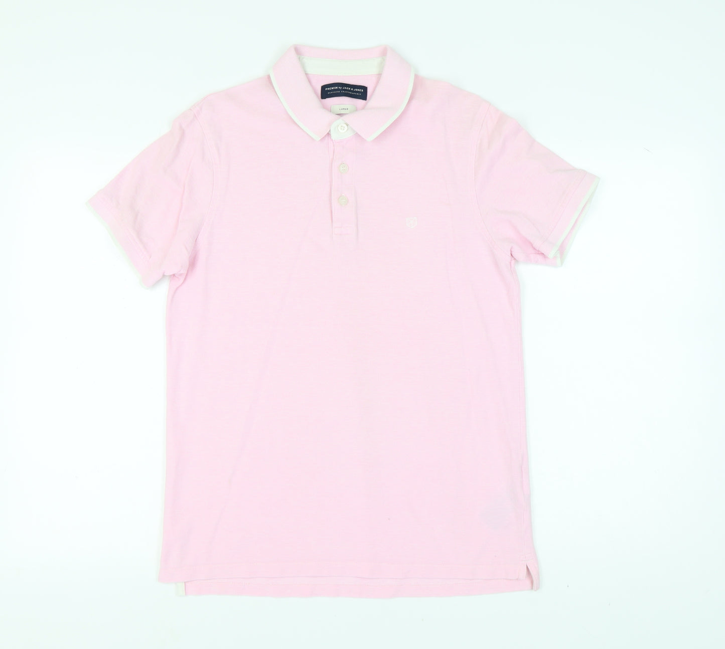 Jack & Jones Pink Mens Polo Shirt L Casual