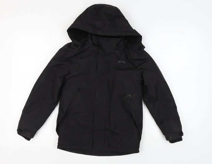 Slazenger Boys Black Hooded Winter Jacket 9-10 Years