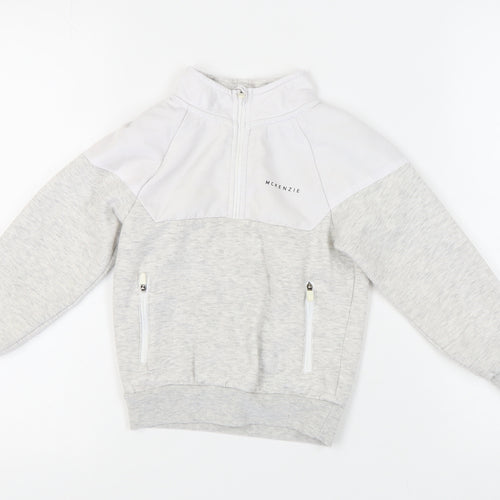 McKenzie Girls Grey Colourblock Hoodie Sweatshirt 5-6 Years