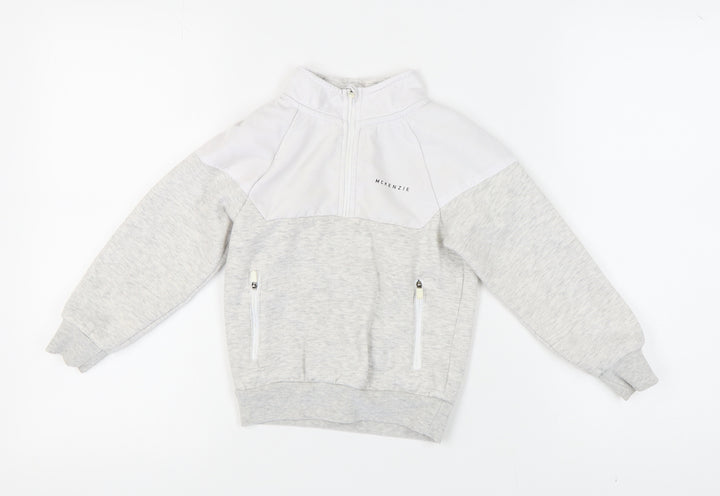 McKenzie Girls Grey Colourblock Hoodie Sweatshirt 5-6 Years