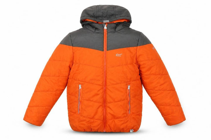 Regatta Boys Orange Puffer Jacket, Hooded, Size 13 Years