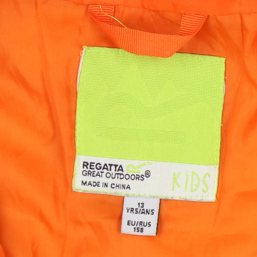 Regatta Boys Orange Puffer Jacket, Hooded, Size 13 Years