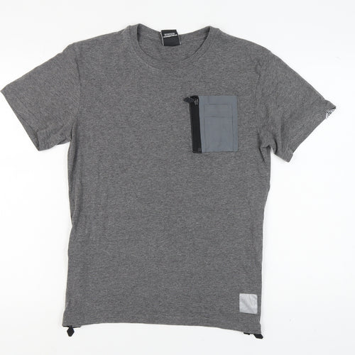 Divine Men's Grey Cotton Short Sleeve T-Shirt M
