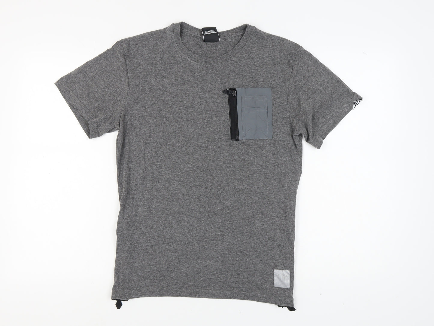 Divine Men's Grey Cotton Short Sleeve T-Shirt M