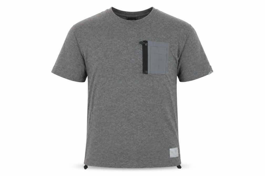Front view of Divine Men's Grey Cotton Short Sleeve T-Shirt M