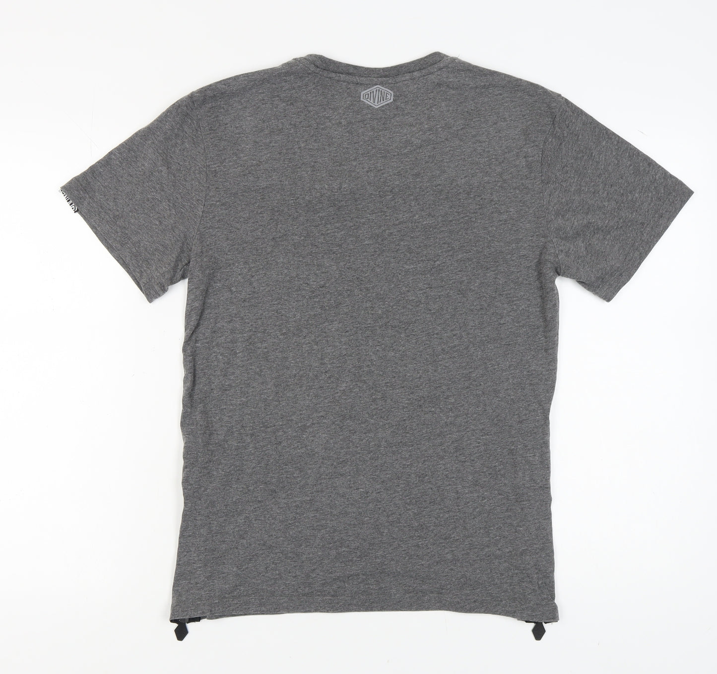 Divine Men's Grey Cotton Short Sleeve T-Shirt M