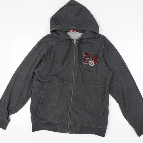 TOG 24 Men's Grey Full Zip Hoodie with Logo