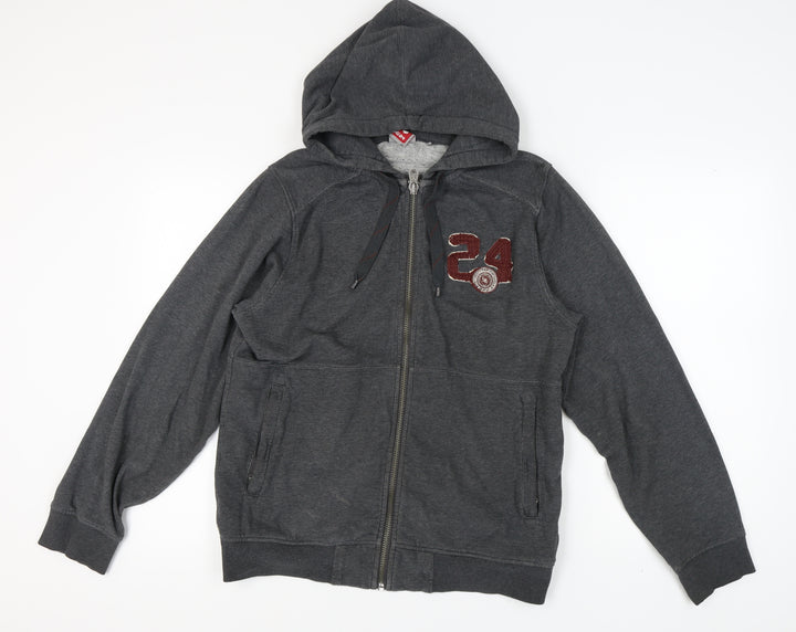 TOG 24 Men's Grey Full Zip Hoodie with Logo