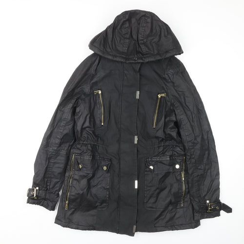 River Island Women's Black Parka Jacket Size 14