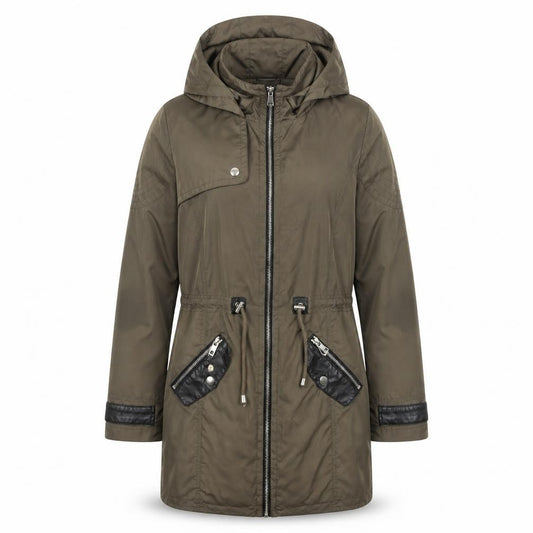 Front view of Red Herring Women's Green Parka Jacket, size S