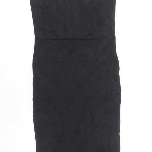Zara Women’s Black Midi Sheath Dress S - Sleeveless Chic