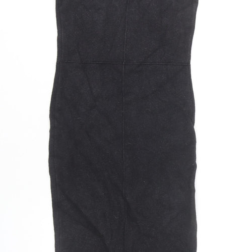 Zara Women’s Black Midi Sheath Dress S - Sleeveless Chic