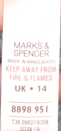 Marks and Spencer Blue Women's Jumper, Size 14, 3/4 Sleeve