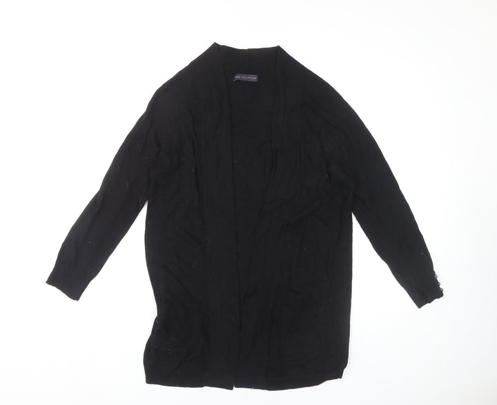 Marks and Spencer Women's Black Open Front Cardigan, Size 10, Open Style