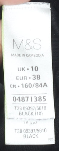 Marks and Spencer Women's Black Open Front Cardigan, Size 10, Open Style