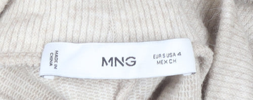 MNG Women Beige Roll Neck Pullover Jumper S