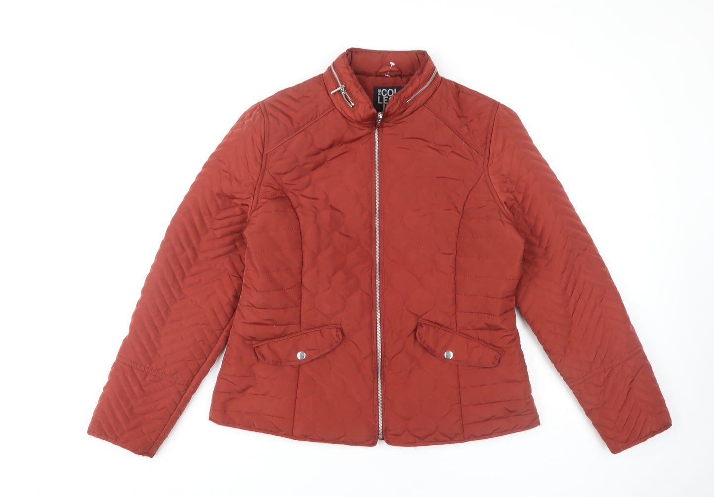 Debenhams Women's Red Quilted Zip Jacket Size 14