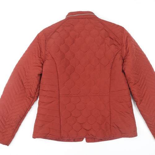 Debenhams Women's Red Quilted Zip Jacket Size 14