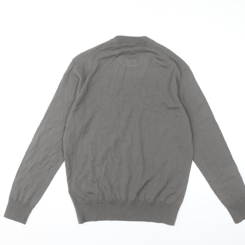 Zara Men's Grey Wool Pullover Jumper, Size S