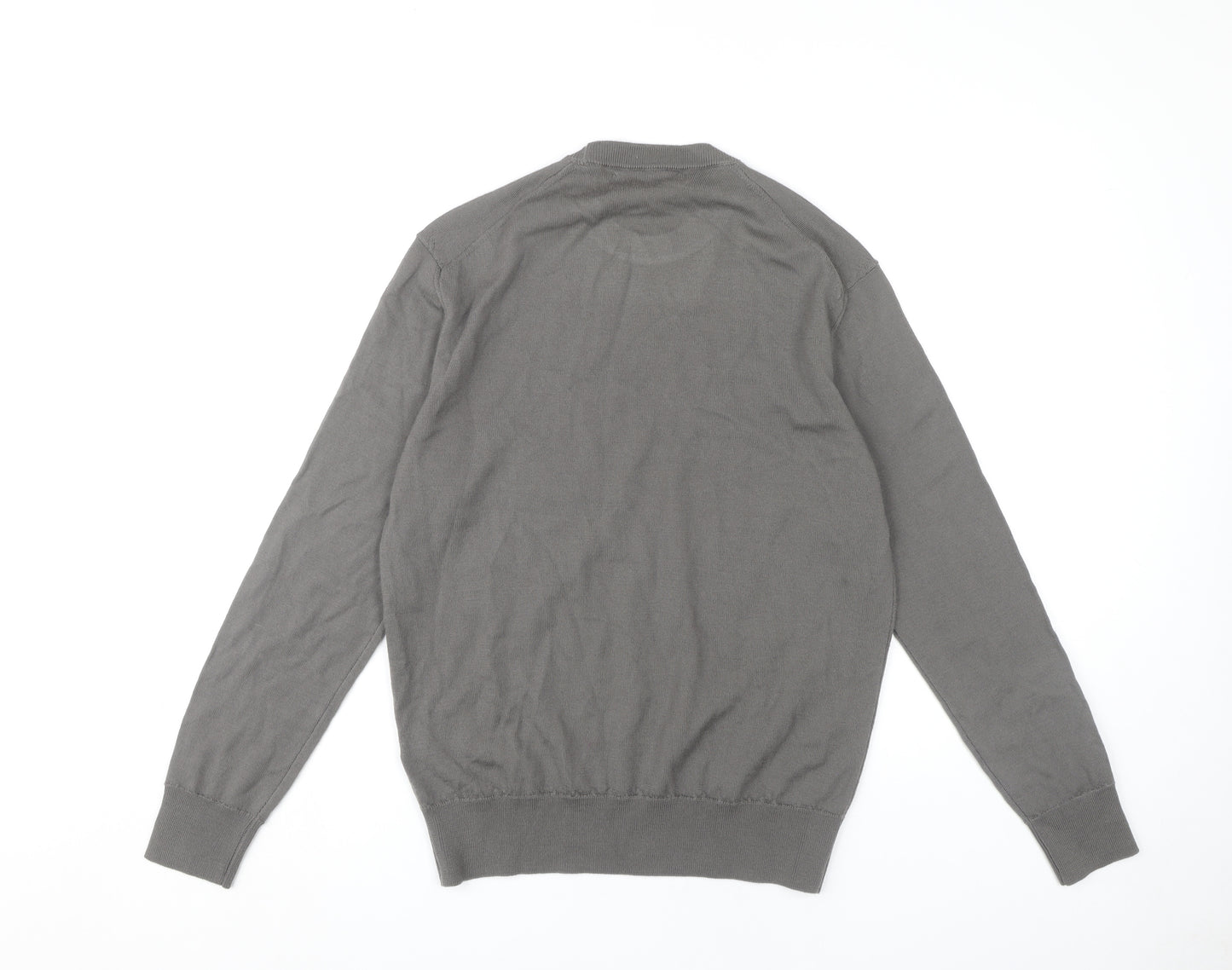 Zara Men's Grey Wool Pullover Jumper, Size S