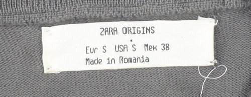 Zara Men's Grey Wool Pullover Jumper, Size S