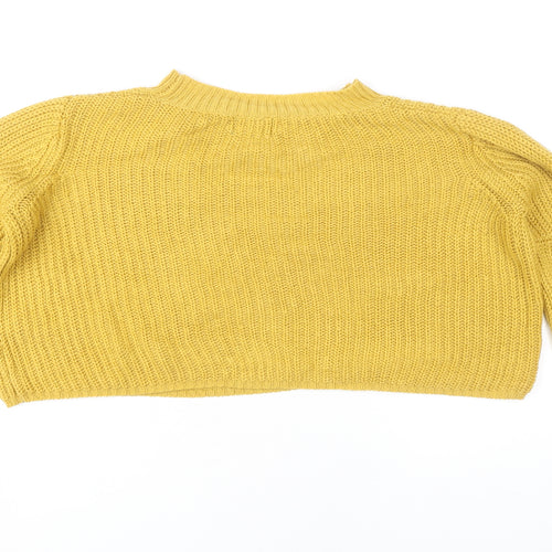 AX Paris Women's Yellow Bell Sleeve Pullover Jumper